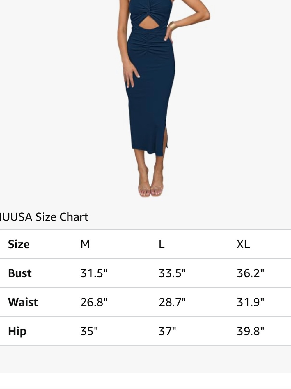 Navy sleeveless twist cut-out bodycon midi dress - Picture 5 of 5